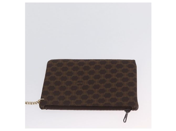 Céline Borsa a spalla in tela Macadam CELINE in pelle PVC marrone oro Auth LNZ210 D'oro - vista 20