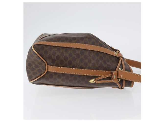Céline Borsa a spalla in tela Macadam CELINE in pelle PVC marrone oro Auth LNZ210 D'oro - vista 4