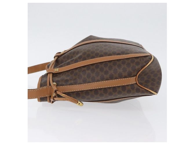 Céline Borsa a spalla in tela Macadam CELINE in pelle PVC marrone oro Auth LNZ210 D'oro - vista 5