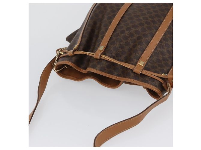 Céline Borsa a spalla in tela Macadam CELINE in pelle PVC marrone oro Auth LNZ210 D'oro - vista 6