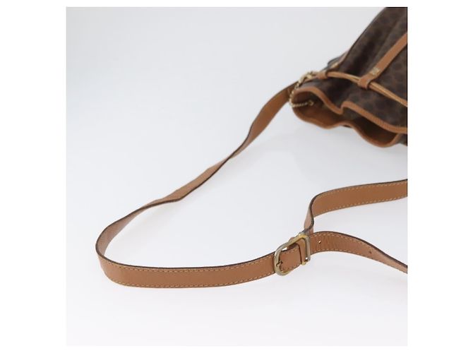 Céline Borsa a spalla in tela Macadam CELINE in pelle PVC marrone oro Auth LNZ210 D'oro - vista 7