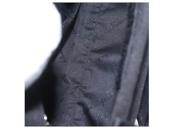 Borsa a mano Salvatore Ferragamo in tela 2 in 1 nera Auth bs33146 Nero - vista 18