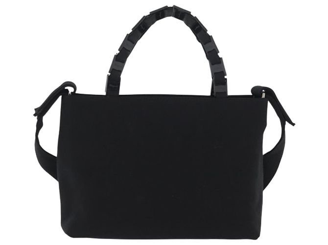 Borsa a mano Salvatore Ferragamo in tela 2 in 1 nera Auth bs33146 Nero - vista 2