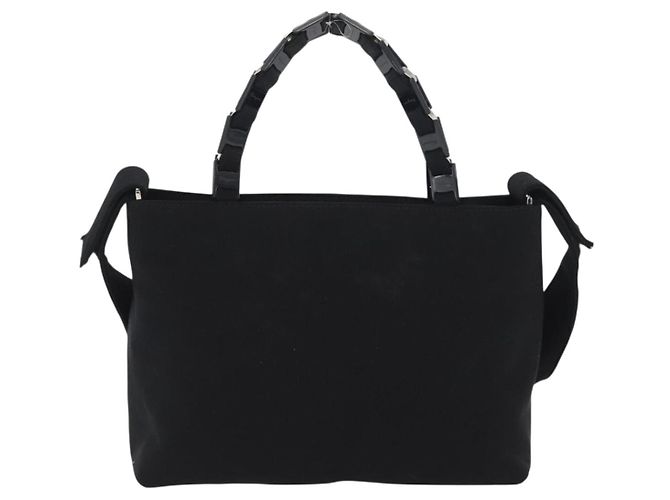 Borsa a mano Salvatore Ferragamo in tela 2 in 1 nera Auth bs33146 Nero - vista 3