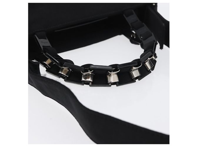 Borsa a mano Salvatore Ferragamo in tela 2 in 1 nera Auth bs33146 Nero - vista 7