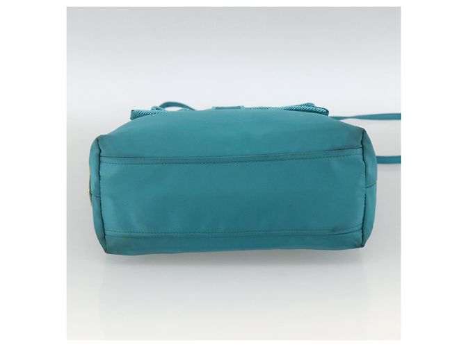 Ribbon PRADA Borsa a mano in nylon con nastro 2 in 1 azzurro chiaro oro Auth ka2797 D'oro Blu chiaro - vista 11