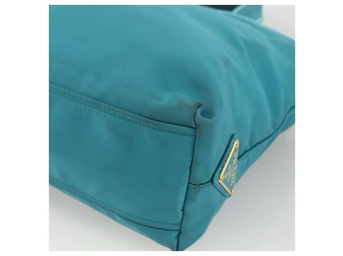 Ribbon PRADA Borsa a mano in nylon con nastro 2 in 1 azzurro chiaro oro Auth ka2797 D'oro Blu chiaro - vista 14