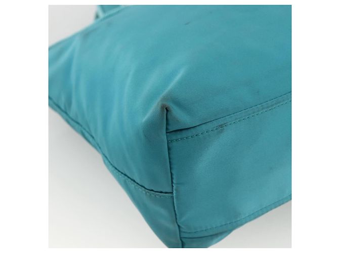 Ribbon PRADA Borsa a mano in nylon con nastro 2 in 1 azzurro chiaro oro Auth ka2797 D'oro Blu chiaro - vista 15