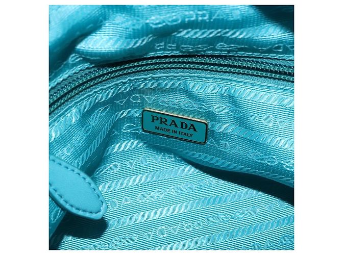 Ribbon PRADA Borsa a mano in nylon con nastro 2 in 1 azzurro chiaro oro Auth ka2797 D'oro Blu chiaro - vista 18