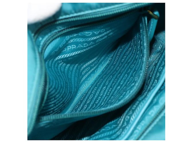 Ribbon PRADA Borsa a mano in nylon con nastro 2 in 1 azzurro chiaro oro Auth ka2797 D'oro Blu chiaro - vista 23