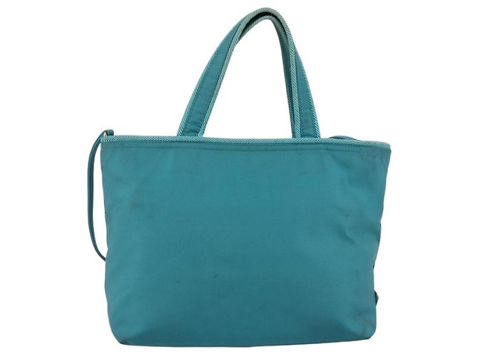 Ribbon PRADA Borsa a mano in nylon con nastro 2 in 1 azzurro chiaro oro Auth ka2797 D'oro Blu chiaro - vista 3