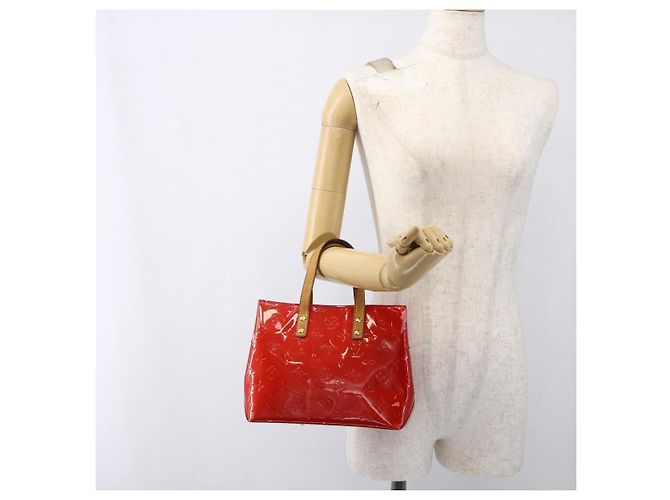 LOUIS VUITTON Monogram Vernis Reade PM Borsa a Mano Rossa M91088 LV Auth gh1831 Rosso - vista 21