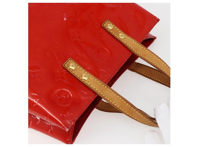 LOUIS VUITTON Monogram Vernis Reade PM Borsa a Mano Rossa M91088 LV Auth gh1831 Rosso - vista 6