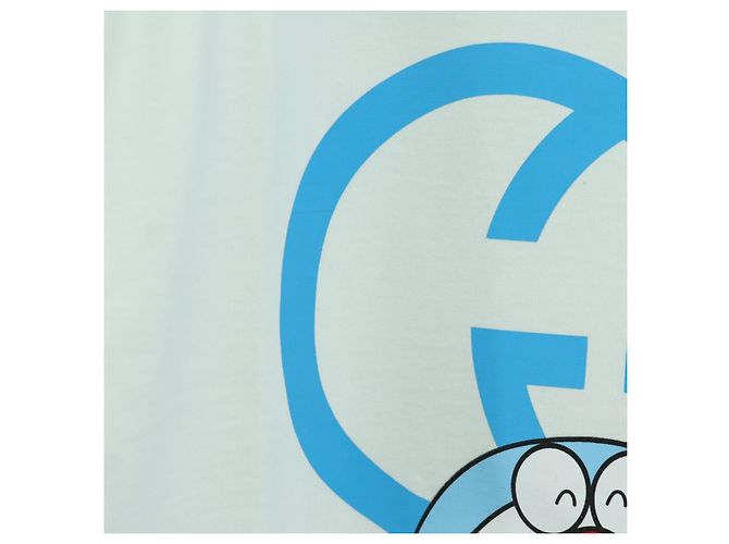 T-shirt a maniche corte GUCCI GUCCI �~ Doraemon in cotone blu e bianco Auth 166963SM - vista 3