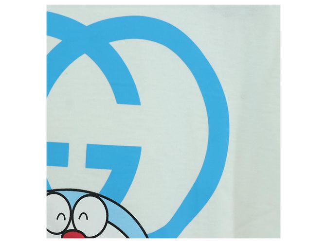 T-shirt a maniche corte GUCCI GUCCI �~ Doraemon in cotone blu e bianco Auth 166963SM - vista 4