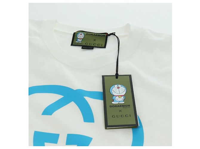 T-shirt a maniche corte GUCCI GUCCI �~ Doraemon in cotone blu e bianco Auth 166963SM - vista 6