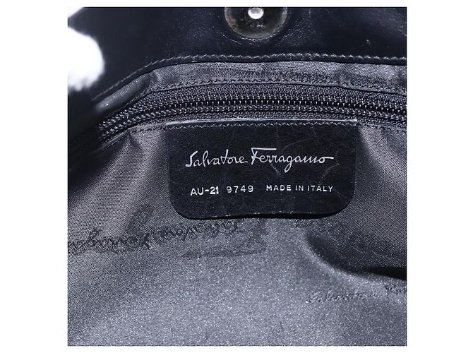 Salvatore Ferragamo Schultertasche aus Nylon Grau Silber Authentisch bs33629 Braun - Ansicht 15