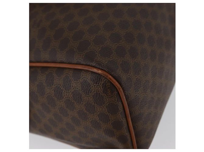 Céline Borsa a mano in tela Macadam CELINE in pelle PVC marrone oro Auth 172719 D'oro - vista 12