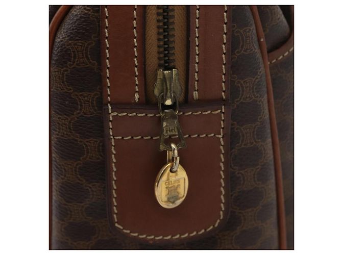 Céline Borsa a mano in tela Macadam CELINE in pelle PVC marrone oro Auth 172719 D'oro - vista 14