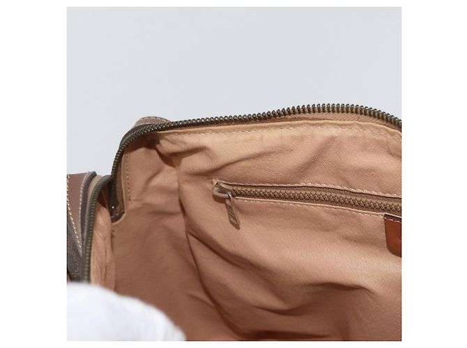 Céline Borsa a mano in tela Macadam CELINE in pelle PVC marrone oro Auth 172719 D'oro - vista 20