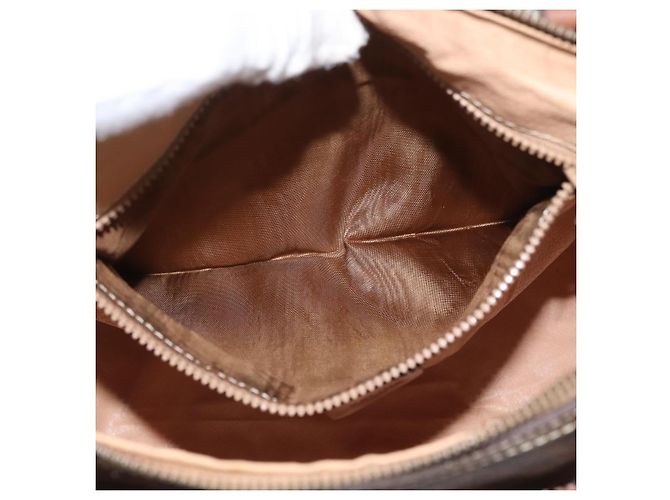 Céline Borsa a mano in tela Macadam CELINE in pelle PVC marrone oro Auth 172719 D'oro - vista 21