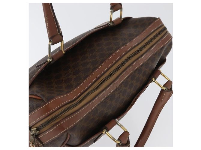 Céline Borsa a mano in tela Macadam CELINE in pelle PVC marrone oro Auth 172719 D'oro - vista 6