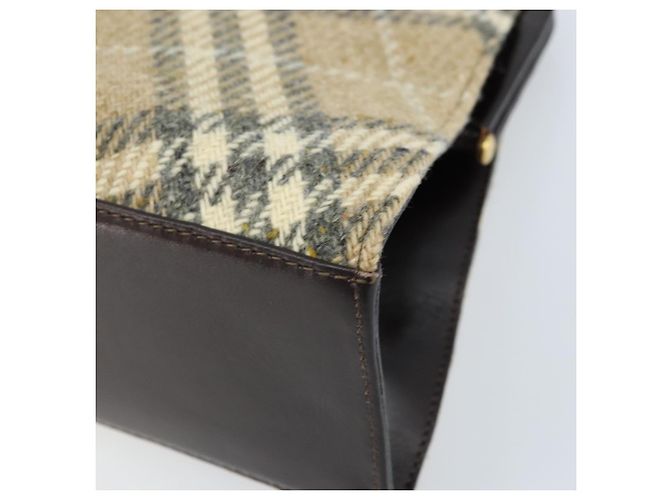 Borsa a Spalla Burberry Nova Check Lana Beige Oro Auth LNZ061A D'oro - vista 12