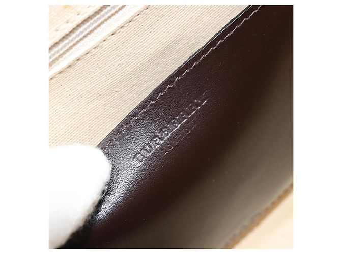 Borsa a Spalla Burberry Nova Check Lana Beige Oro Auth LNZ061A D'oro - vista 16