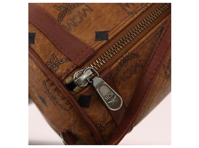 Borsa a Spalla MCM Vicetos Logogram in Pelle PVC Marrone Auth gh1857 - vista 15