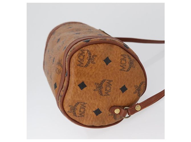 Borsa a Spalla MCM Vicetos Logogram in Pelle PVC Marrone Auth gh1857 - vista 4