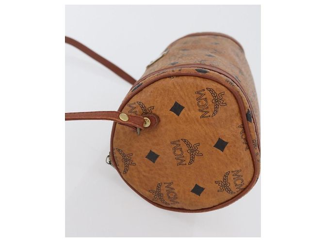 Borsa a Spalla MCM Vicetos Logogram in Pelle PVC Marrone Auth gh1857 - vista 5