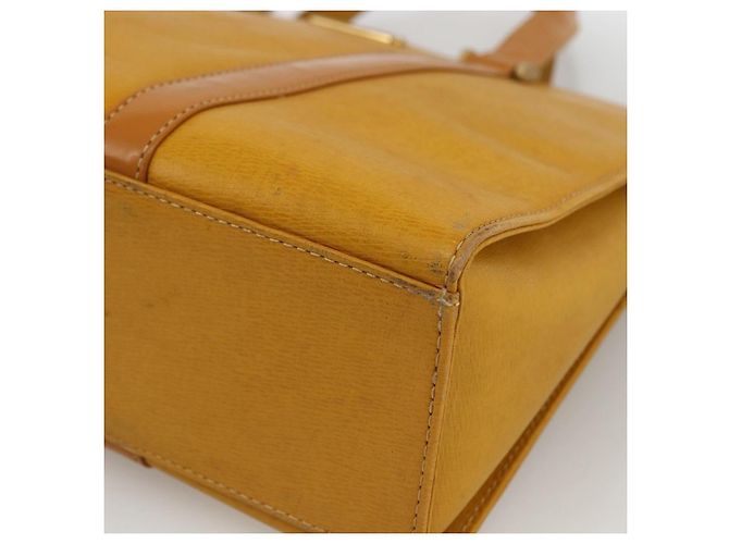Borsa a mano in pelle giallo oro Auth BA11047 di BURBERRY D'oro - vista 10