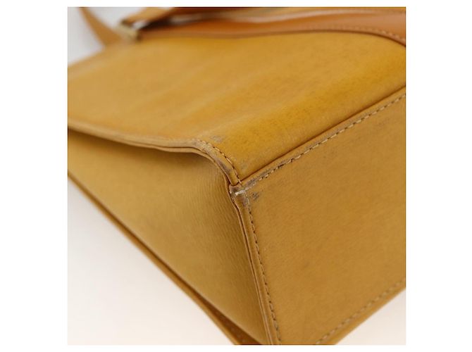 Borsa a mano in pelle giallo oro Auth BA11047 di BURBERRY D'oro - vista 13