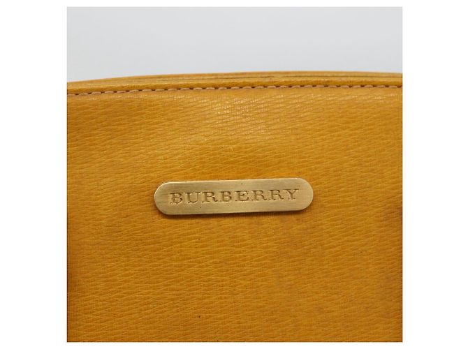 Borsa a mano in pelle giallo oro Auth BA11047 di BURBERRY D'oro - vista 14