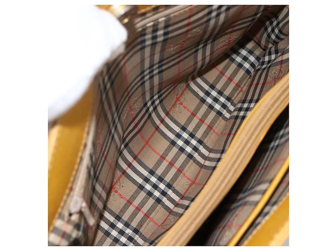 Borsa a mano in pelle giallo oro Auth BA11047 di BURBERRY D'oro - vista 15