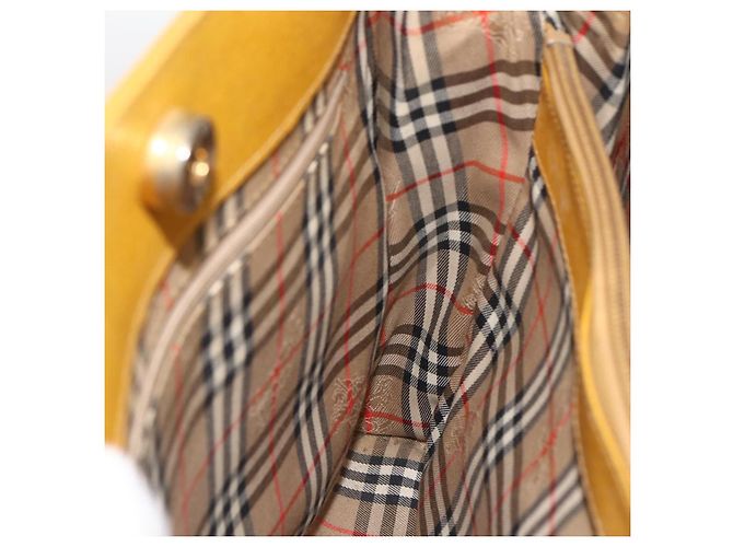 Borsa a mano in pelle giallo oro Auth BA11047 di BURBERRY D'oro - vista 16