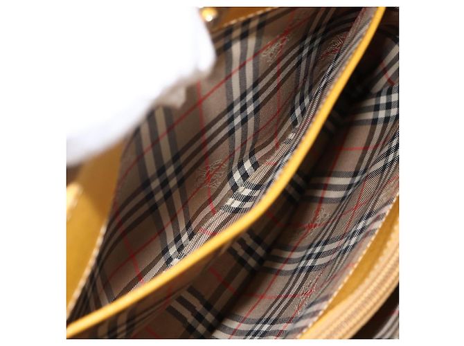 Borsa a mano in pelle giallo oro Auth BA11047 di BURBERRY D'oro - vista 22