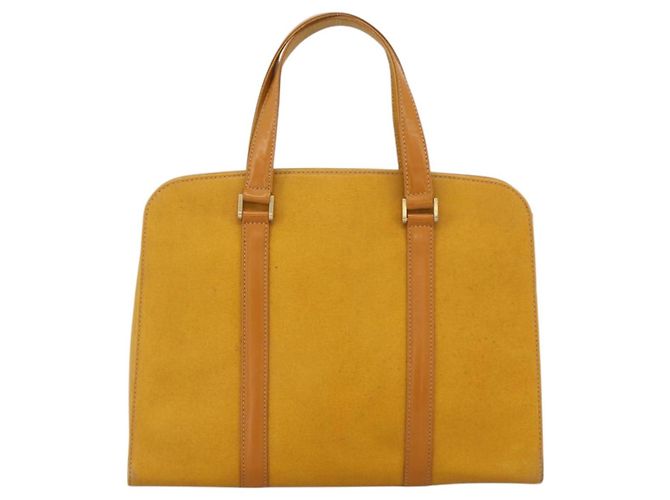 Borsa a mano in pelle giallo oro Auth BA11047 di BURBERRY D'oro - vista 3