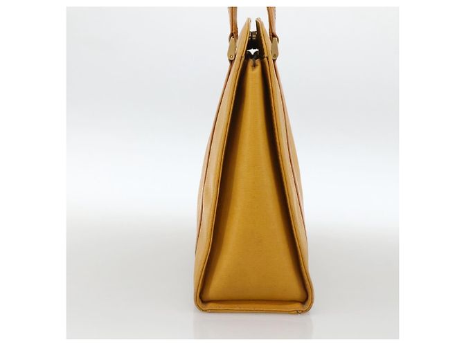 Borsa a mano in pelle giallo oro Auth BA11047 di BURBERRY D'oro - vista 5