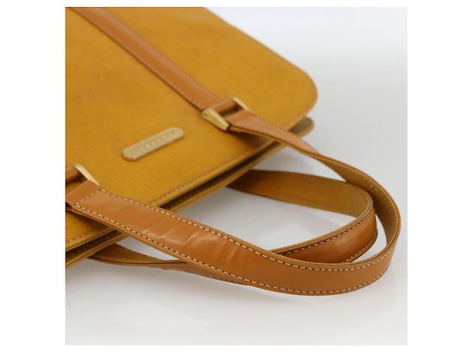 Borsa a mano in pelle giallo oro Auth BA11047 di BURBERRY D'oro - vista 7