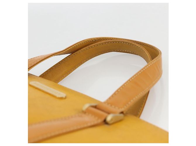 Borsa a mano in pelle giallo oro Auth BA11047 di BURBERRY D'oro - vista 8