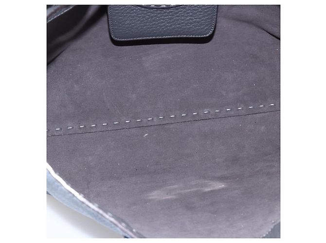 FENDI Celeria Tote Bag aus Leder hellblau silber Auth ka2780 - Ansicht 17