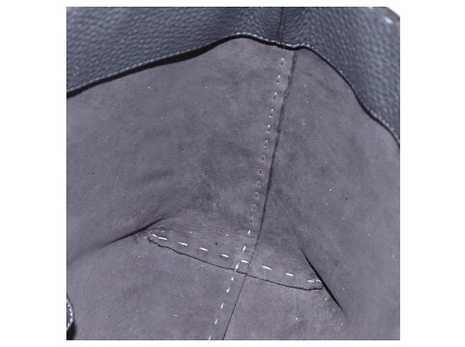 FENDI Celeria Tote Bag aus Leder hellblau silber Auth ka2780 - Ansicht 18
