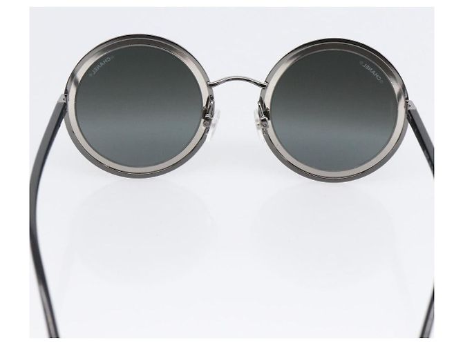 Occhiali da sole CHANEL metallo Nero CC Auth 166249V - vista 8