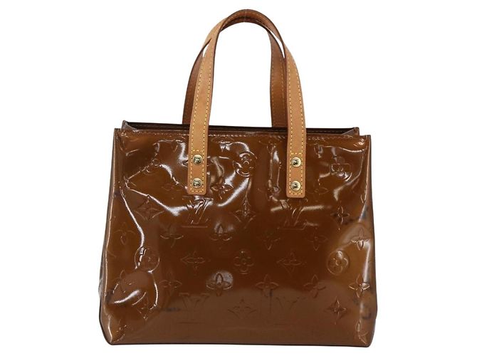 LOUIS VUITTON Borsa a Mano Monogram Vernis Reade PM Bronzo M91146 LV Auth gh1836 - vista 2