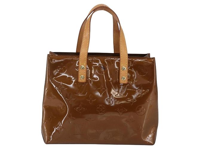 LOUIS VUITTON Borsa a Mano Monogram Vernis Reade PM Bronzo M91146 LV Auth gh1836 - vista 3