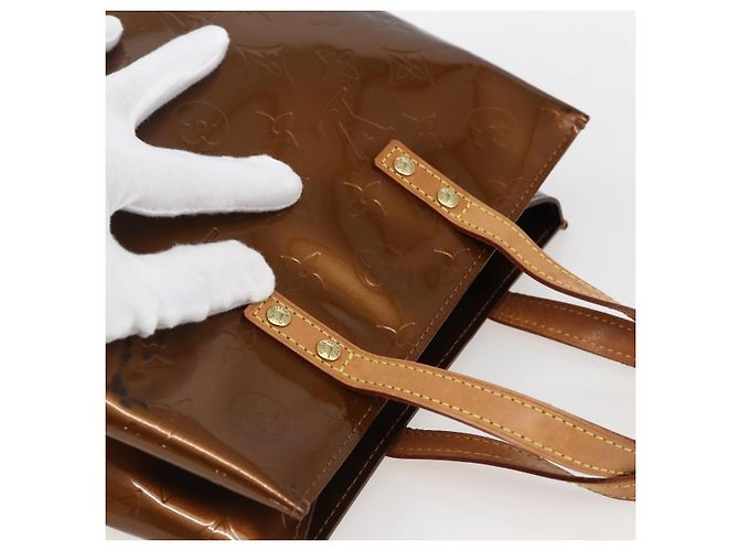 LOUIS VUITTON Borsa a Mano Monogram Vernis Reade PM Bronzo M91146 LV Auth gh1836 - vista 6