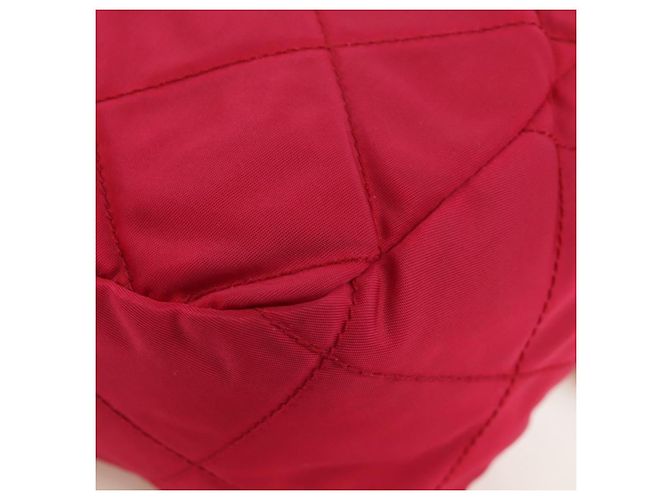 PRADA Borsa a Spalla con Catena Nylon Rosa Oro Auth 166995A D'oro - vista 11