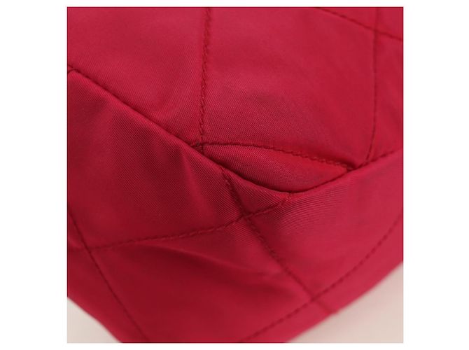 PRADA Borsa a Spalla con Catena Nylon Rosa Oro Auth 166995A D'oro - vista 12