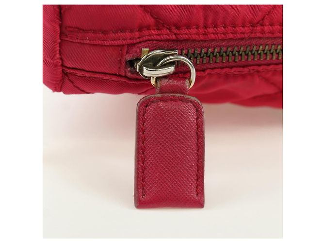 PRADA Borsa a Spalla con Catena Nylon Rosa Oro Auth 166995A D'oro - vista 16